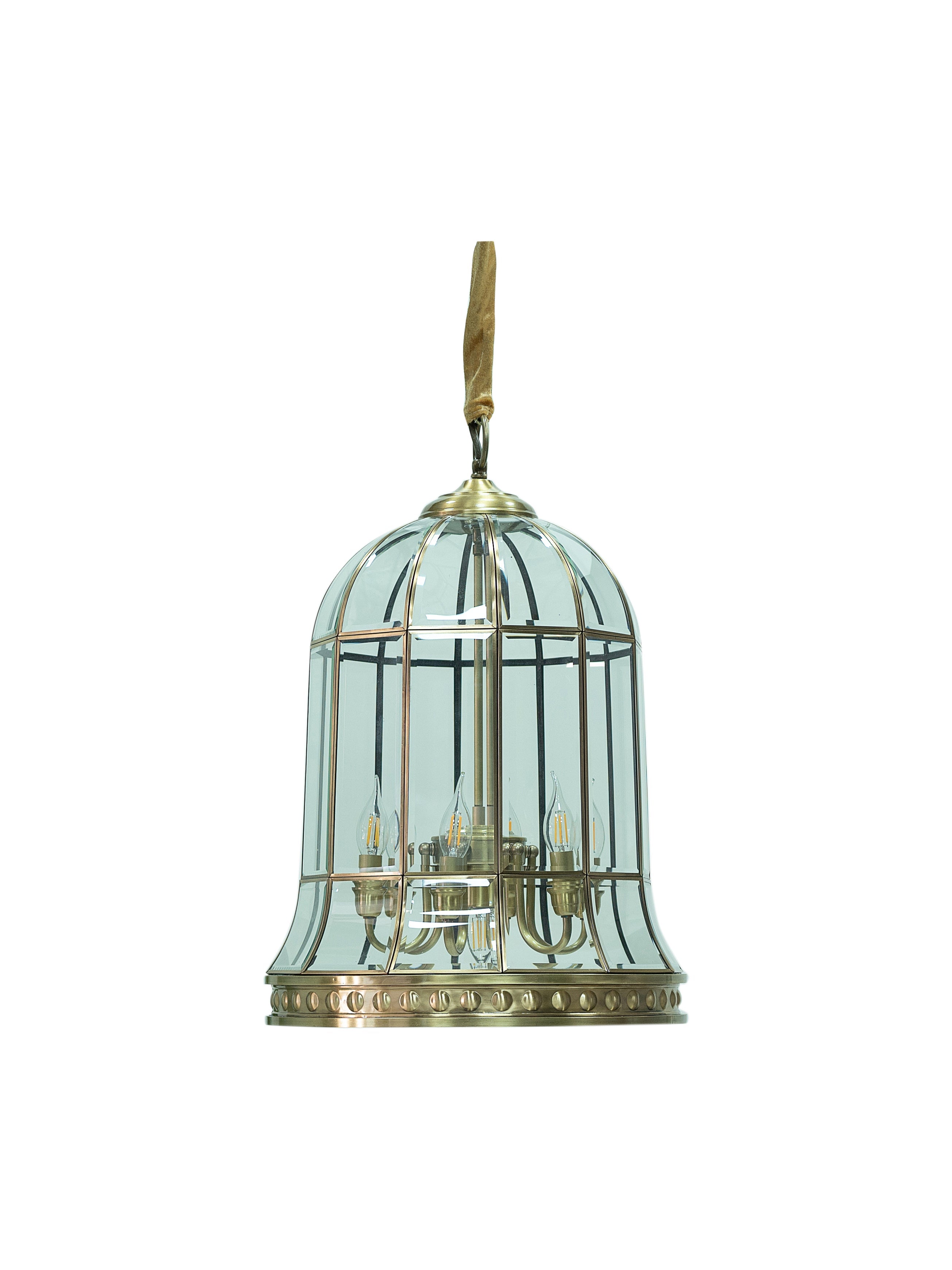 Aarya Brass Bell (Glass, Brass) Hanging Light (850 mm Height)